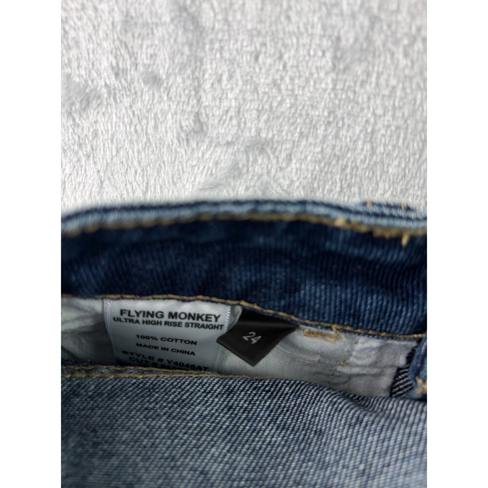 Flying Monkey Ultra High Rise Straight Jeans – Distressed Medium Wash – Size 24 - Picture 4 of 7